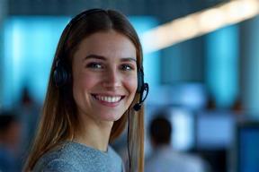Support representative assisting customer